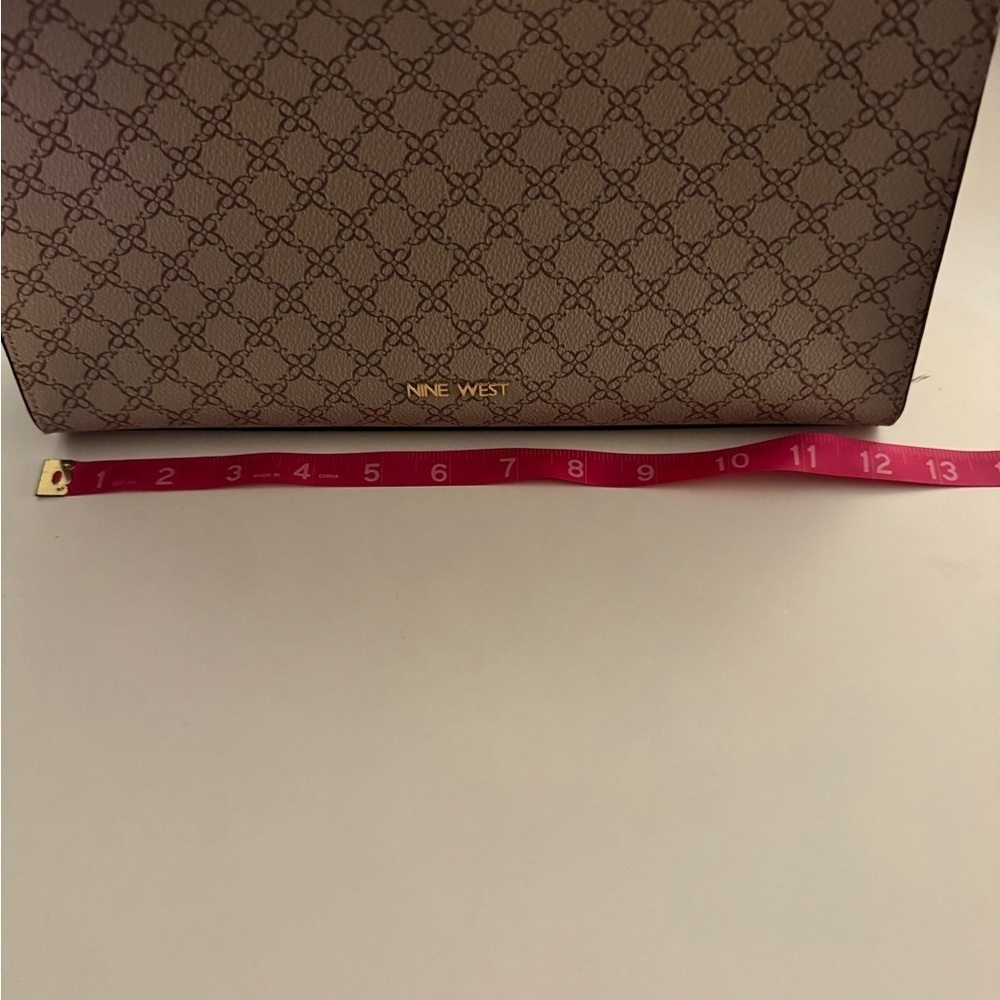 Nine West Burgundy and Cream Tote Bag - Picture 2 of 10